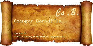 Csenger Borbála névjegykártya